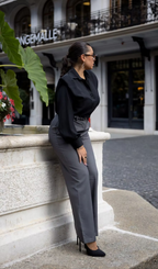 Pantalon Ceinturé gris