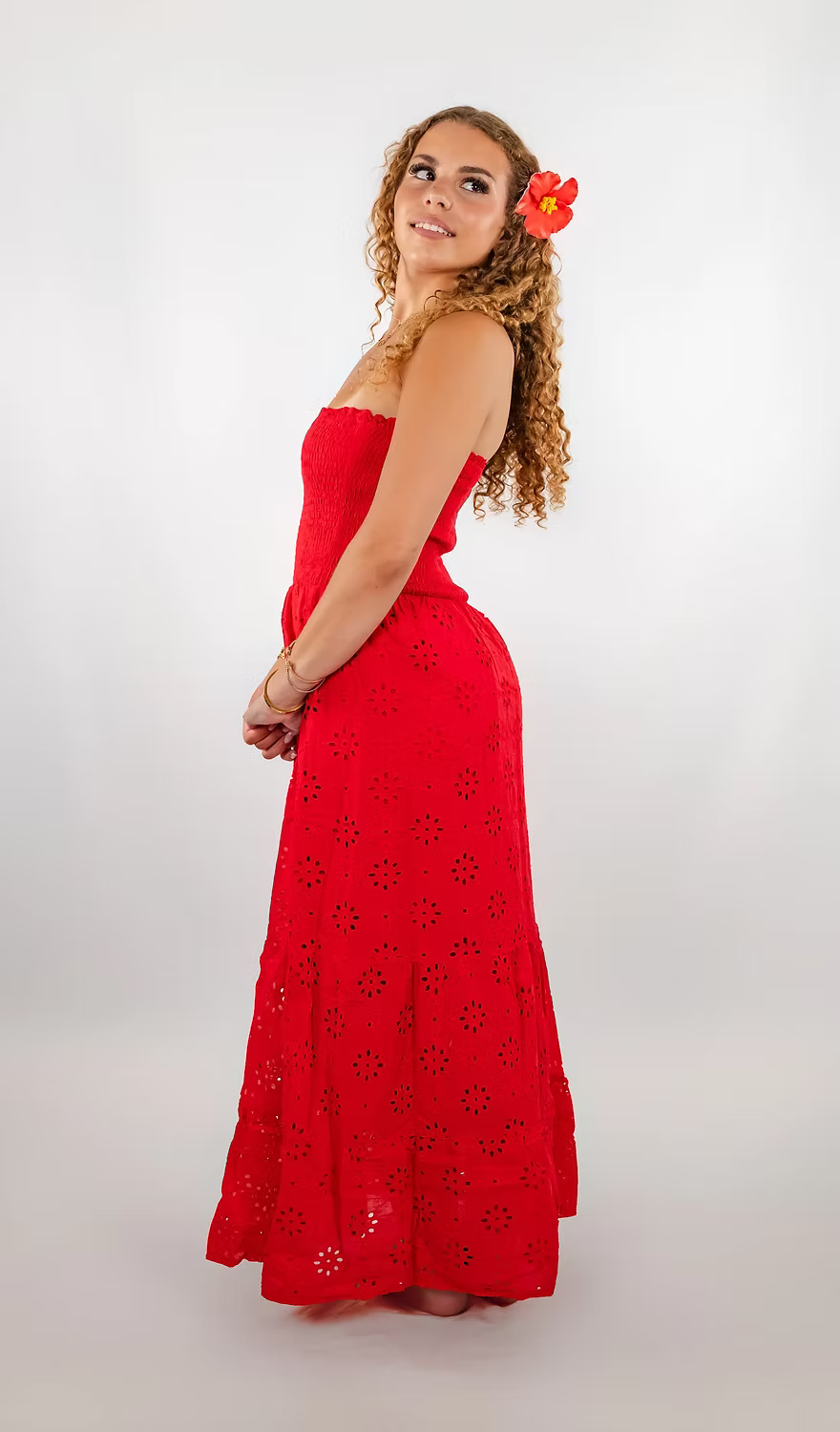 Robe longue Smockée