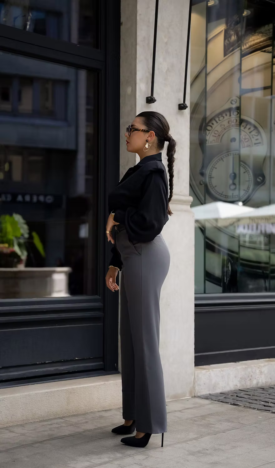 Pantalon Ceinturé gris