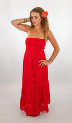 Robe longue Smockée